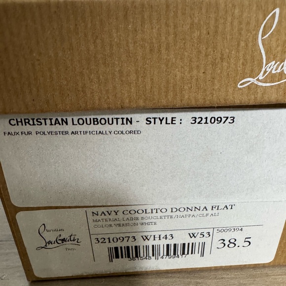 Christian Louboutin Coolito Cream Shearling Slippers Size 38.5 - Picture 6 of 6